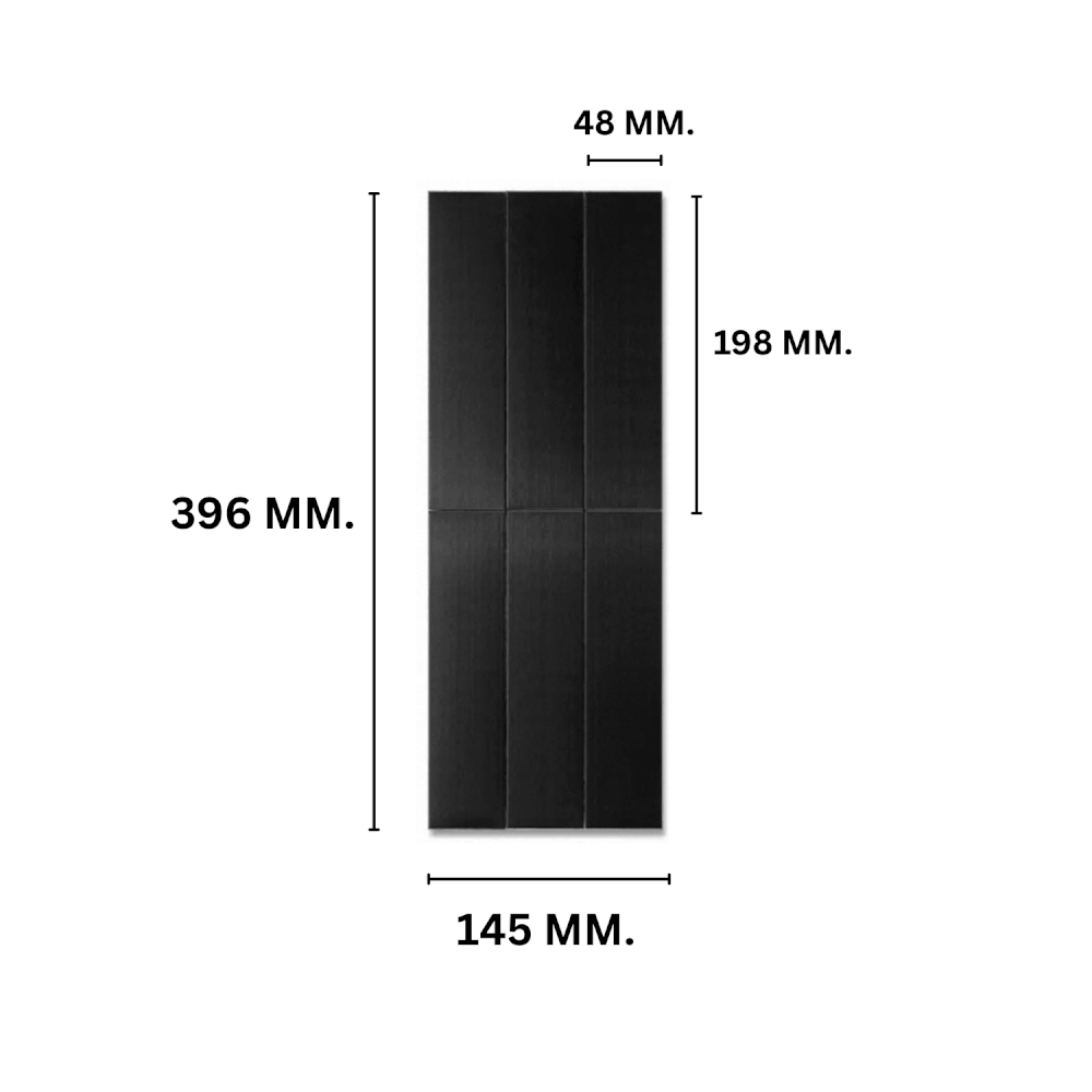 โมเสค TIMELESS TILES รุ่น LUSTO 39.6X14.5 ซม. สีดำ BLACK ผิวด้าน สเตนเลส แฮร์ไลน์_1